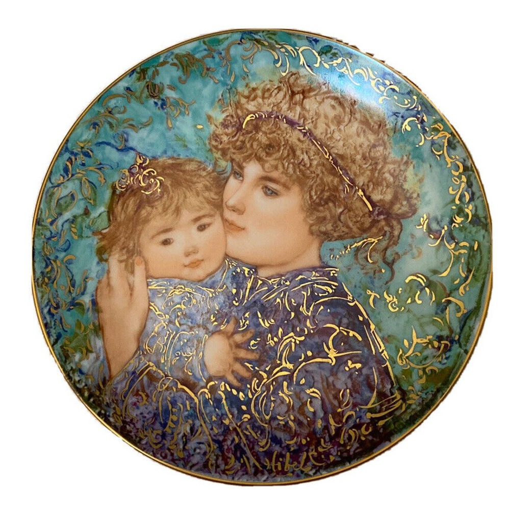 Edna Hibel "Jessica and Kate" plate - 1989 Mother's Day plate with box and certi